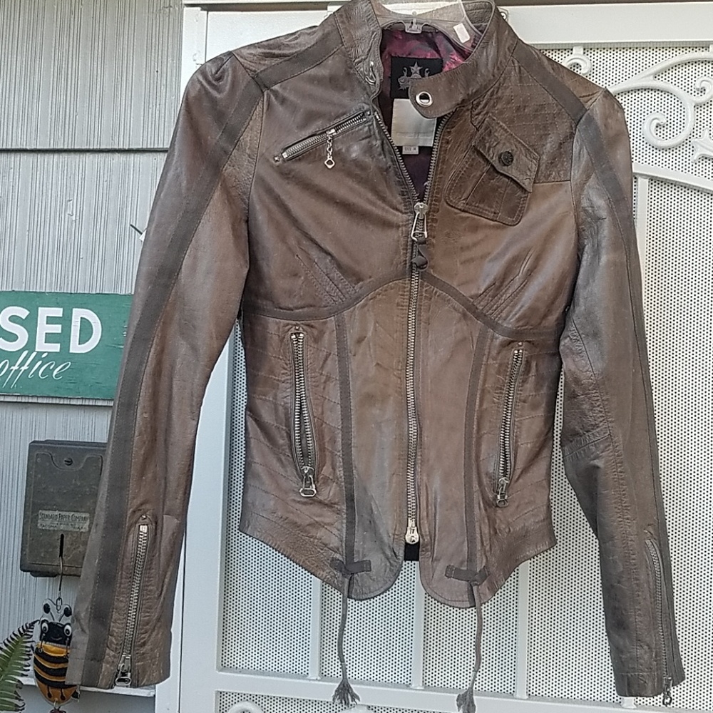 NWOT Diesel biker inspired leather jacket